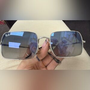 Ray-Ban Silver Frame Square Sunglasses